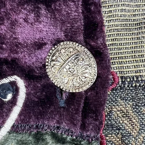 Vintage Alex Kim Womens M Patchwork Velvet Jacket Art To Wear Embroidered BOHO - Picture 5 of 16